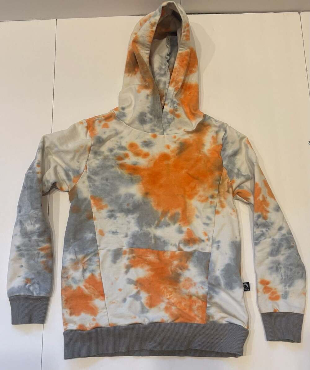 Rags Orange and Gray Tie Dye Hoodie Sweatshirt Size 5/6